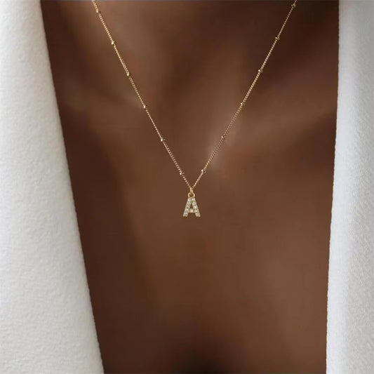 Women'S Stainless Steel Initial Necklace A-Z Letter Charms Pendant Choker Women Collar Chain Necklace Necklaces Woman Trend 2025