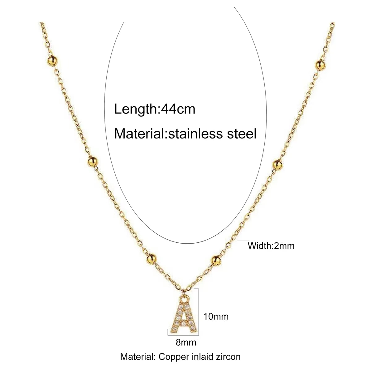 Women'S Stainless Steel Initial Necklace A-Z Letter Charms Pendant Choker Women Collar Chain Necklace Necklaces Woman Trend 2025
