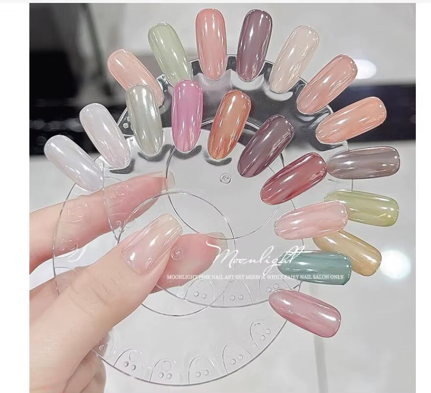 1Jar Plating Aurora Chrome Nail Powder High-Gloss Moonlight Mirror Fine Glitter Pigment Aurora Pearl Rubbing Dust Chrome Nails