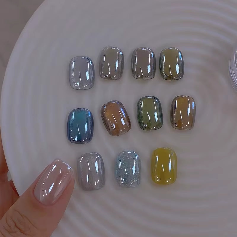 1Jar Plating Aurora Chrome Nail Powder High-Gloss Moonlight Mirror Fine Glitter Pigment Aurora Pearl Rubbing Dust Chrome Nails
