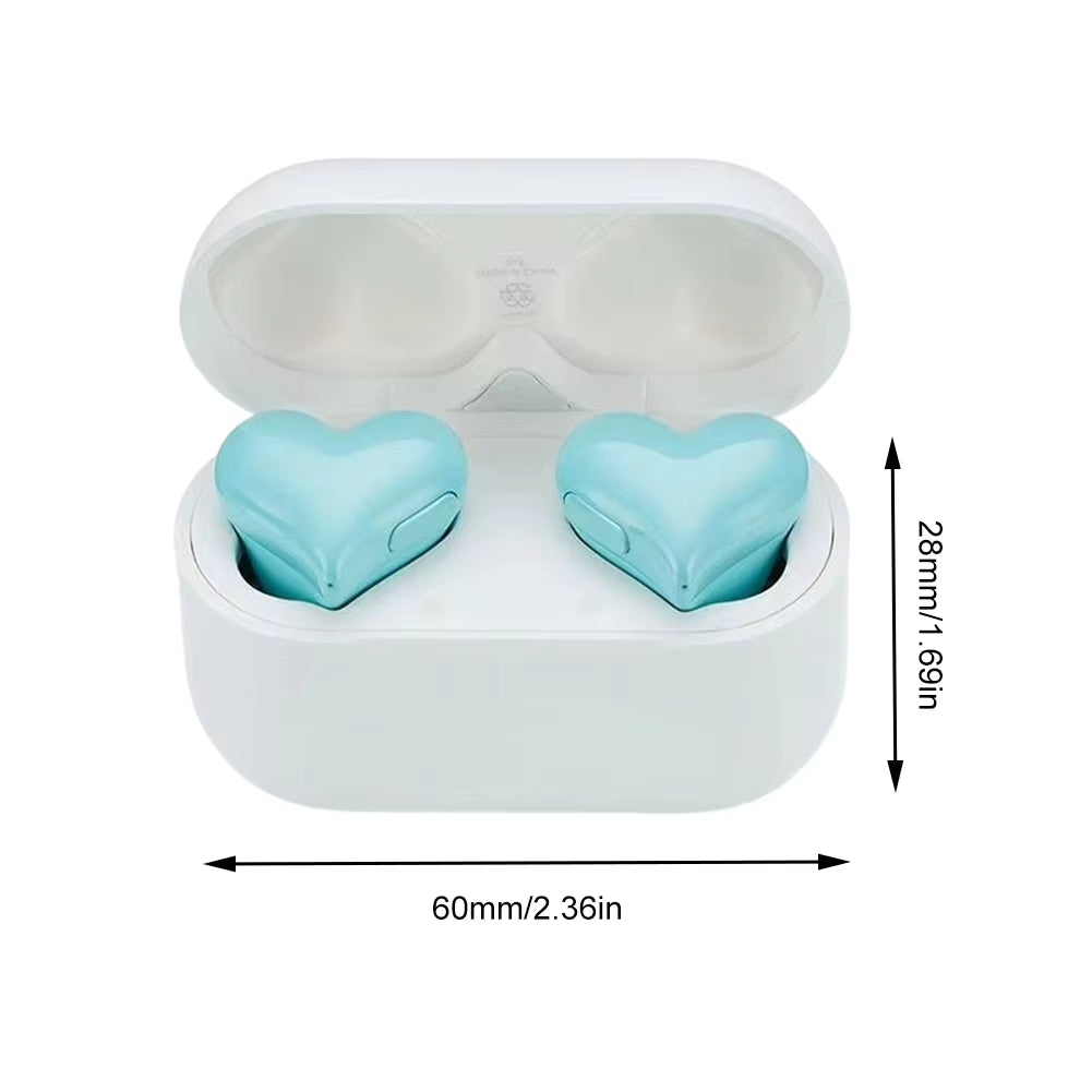 Fashion Wireless Earphones Hi-Fi Stereo Headphones Heartbuds Bluetooth-Compatible in Ear Noice Cancelling for Student Girl Women