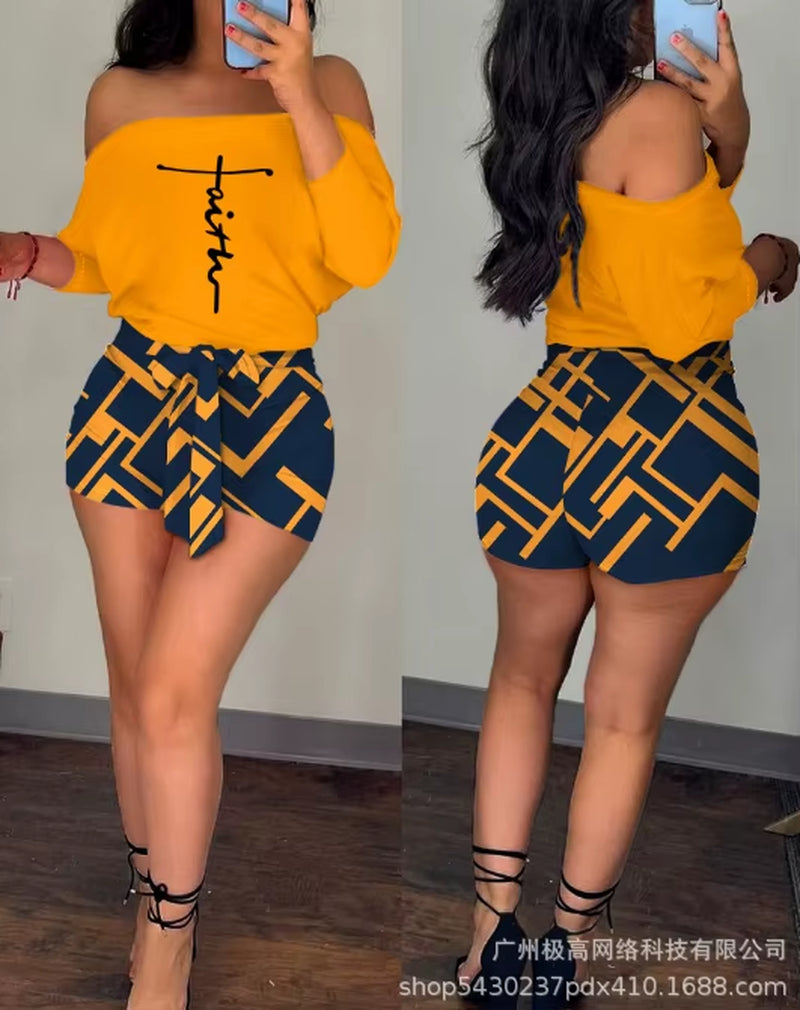 Women'S Elegance Romper 2024 Spring Latest Striped Leopard Print Tied off the Shoulder Bodysuit Skinny Batwing Sleeve Jumpsuit