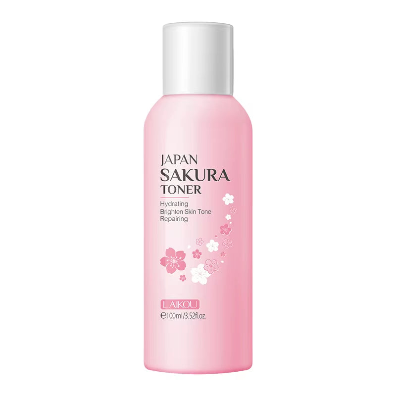 Cherry Blossoms Face Tonic Deep Moisturizing Oil-Control Shrink Pores Makeup Water Skin Care Sakura Toner Emulsion 100Ml