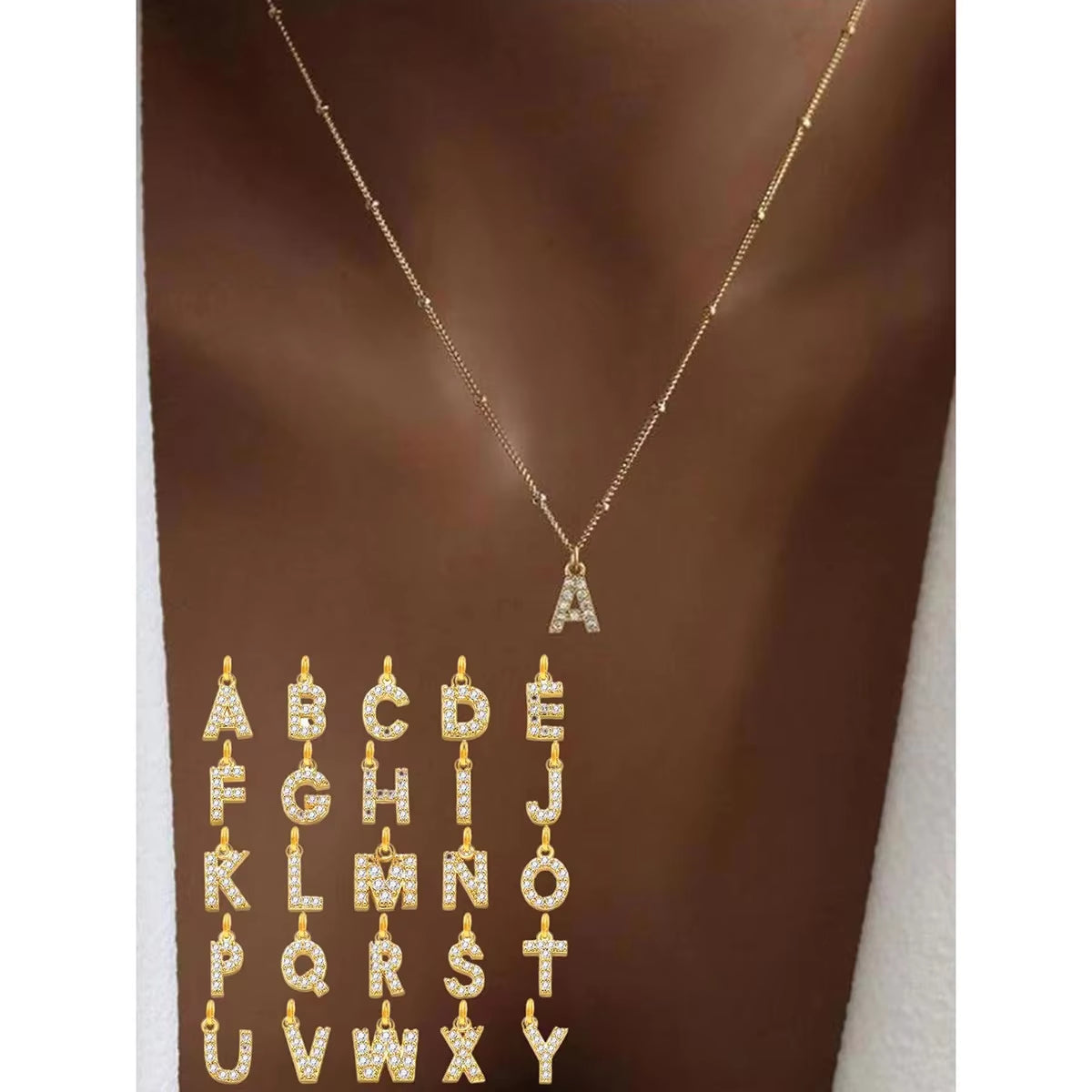 Women'S Stainless Steel Initial Necklace A-Z Letter Charms Pendant Choker Women Collar Chain Necklace Necklaces Woman Trend 2025