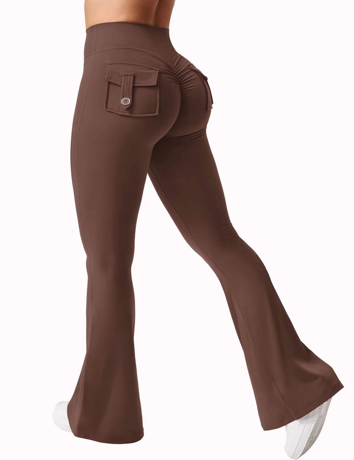 Newest Women Wide Leg High Stretch Yoga Leggings Naked Feeling Compression Fitness Workwear with Pockets Yoga Pant 