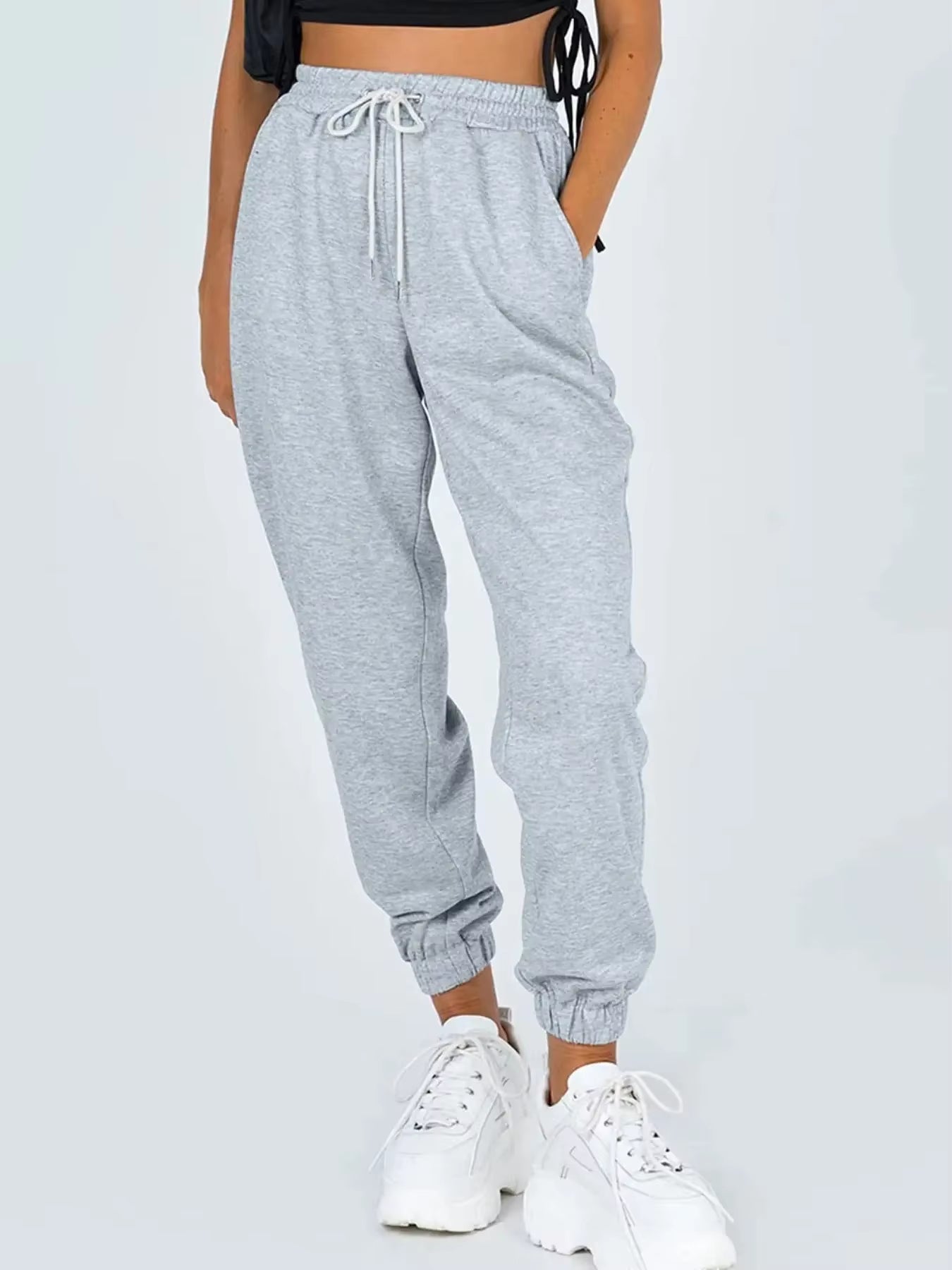 Women'S Cinch Bottom Sweatpants High Waisted Athletic Joggers
