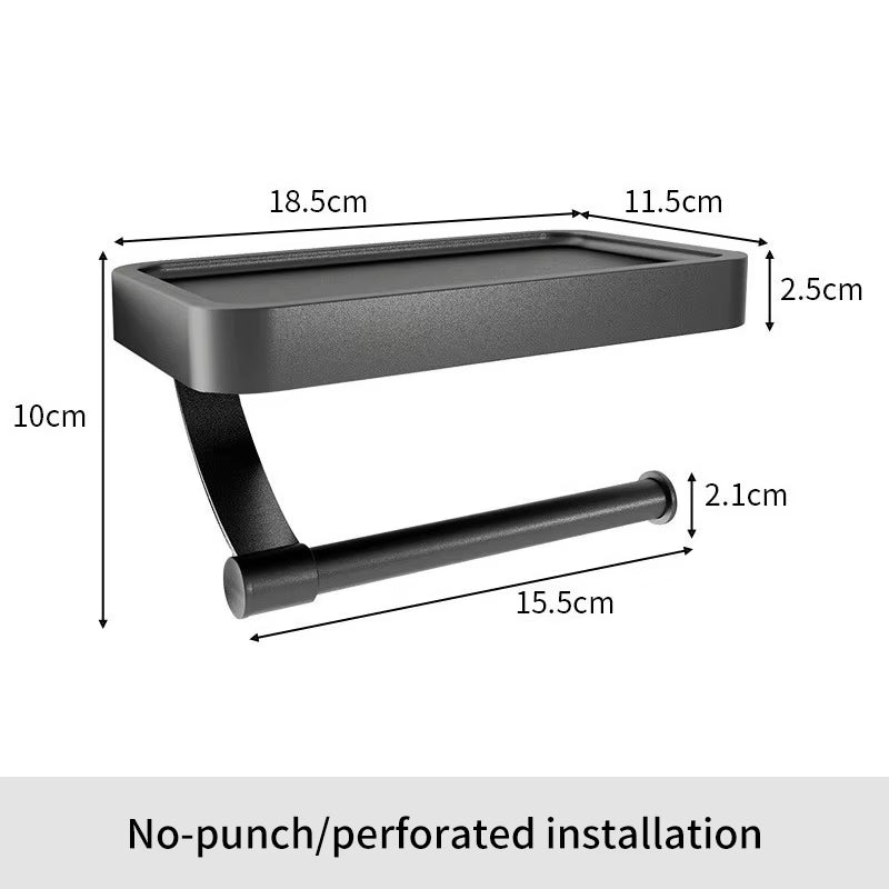 Black Toilet Roll Holder Wall Mounted Nail Free Toilet Paper Holder for Bathroom Toilet Accessories Bathroom Paper Towel Holder