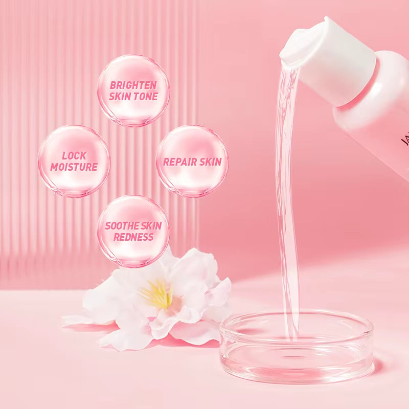 Cherry Blossoms Face Tonic Deep Moisturizing Oil-Control Shrink Pores Makeup Water Skin Care Sakura Toner Emulsion 100Ml