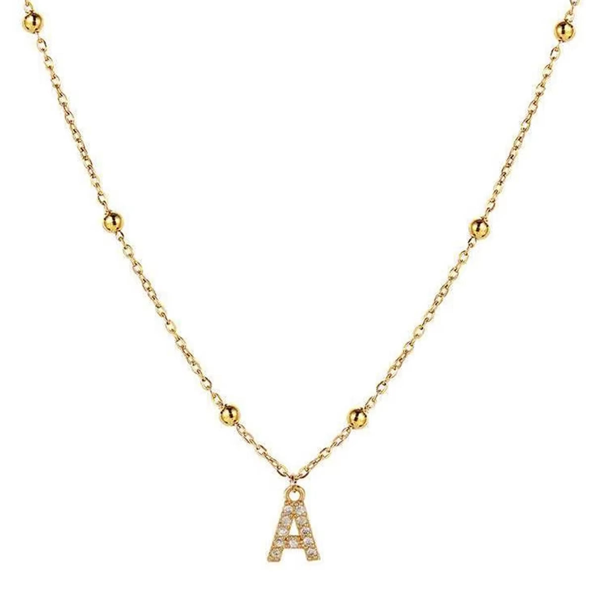 Women'S Stainless Steel Initial Necklace A-Z Letter Charms Pendant Choker Women Collar Chain Necklace Necklaces Woman Trend 2025