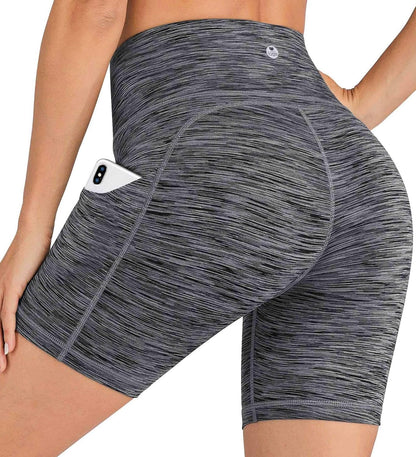 IUGA Women's High-Waisted Yoga and Biker Shorts with Pockets - 8"/5" Compression Workout and Running Shorts