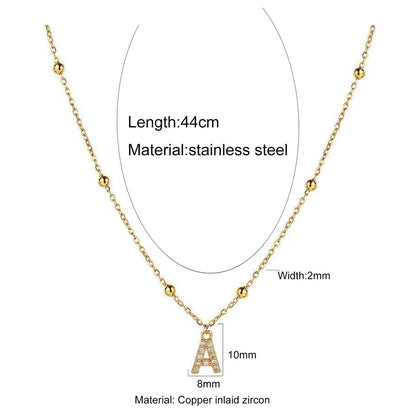 Women'S Stainless Steel Initial Necklace A-Z Letter Charms Pendant Choker Women Collar Chain Necklace Necklaces Woman Trend 2025