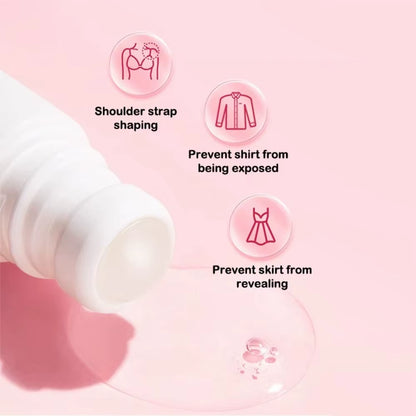 Portable 10G Anti-Slip Glue Body Skin Roll on Bra Non-Slip Fixed Adhesive Anti-Exposure Roll on Skin Adhesive for Clothing Dress
