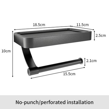 Black Toilet Roll Holder Wall Mounted Nail Free Toilet Paper Holder for Bathroom Toilet Accessories Bathroom Paper Towel Holder
