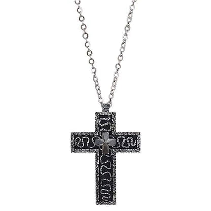 Vintage Cross Pendant Necklace Cross Necklace with Secret Compartment 3D Printed Charm Jewelry Necklace for Women Men