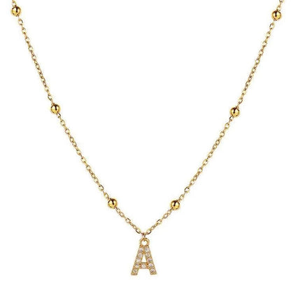 Women'S Stainless Steel Initial Necklace A-Z Letter Charms Pendant Choker Women Collar Chain Necklace Necklaces Woman Trend 2025