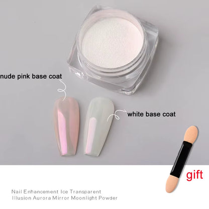1Jar Plating Aurora Chrome Nail Powder High-Gloss Moonlight Mirror Fine Glitter Pigment Aurora Pearl Rubbing Dust Chrome Nails